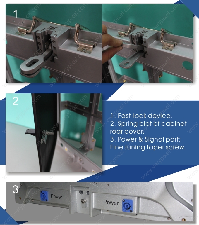 Detail of die-casting rental led displays