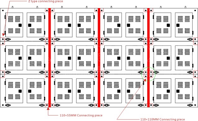 LED display connection sketch map: