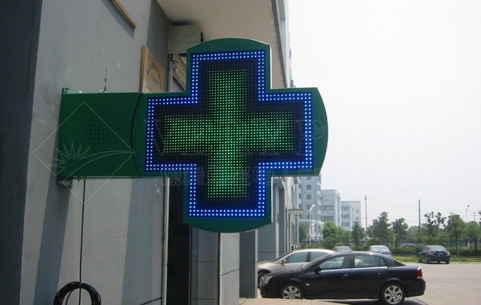 LED pharmacy cross display