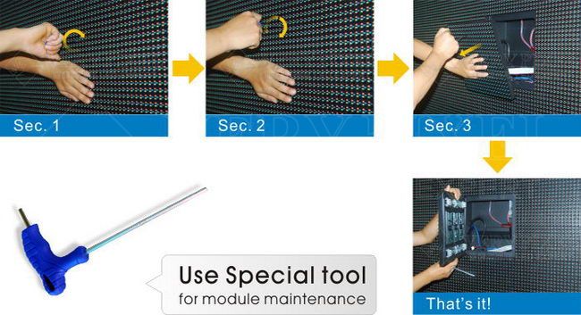 Fronn service LED display maintenance