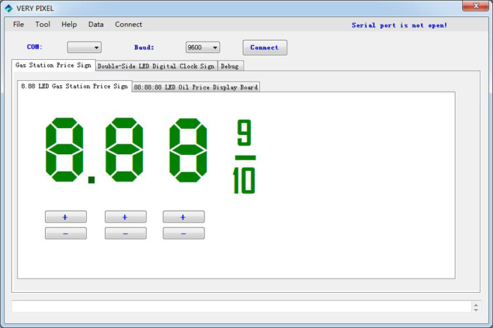 verypixel led gas price sign and led time and temp sign control system software