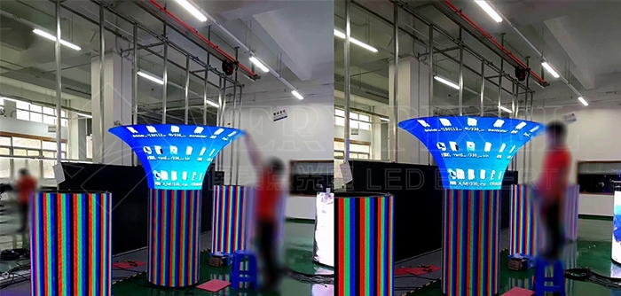 mushroom shaped column LED display